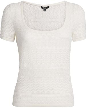 PAIGE Etoile Pointelle Top - White