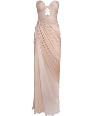 Maria Lucia Hohan Silk Strapless Zephyra Gown - Natural