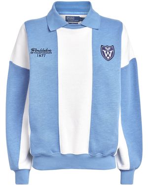 Polo Ralph Lauren X Wimbledon Cotton-Blend Embroidered Sweatshirt - Blue
