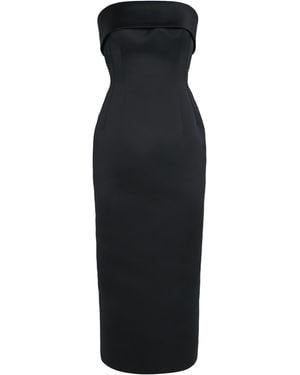 Emilia Wickstead Satin Strapless Keeley Midi Dress - Black