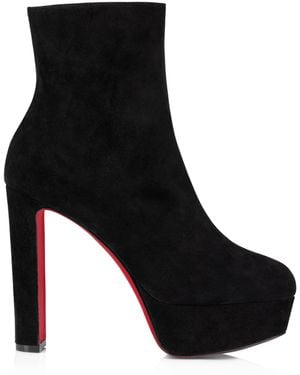 Christian Louboutin Loo Booty Suede Platform Boots 130 - Black