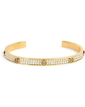 Tory Burch Icon Pavé Cuff Bracelet - Natural