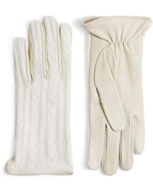 Eleventy Nappa Leather Gloves - Natural