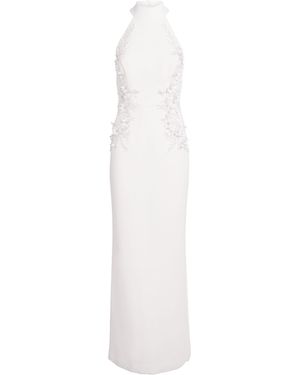 Rebecca Vallance Embellished Halterneck Xanthe Gown - White