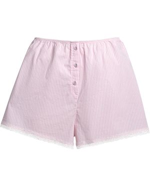 Skims Cotton Poplin Sleep Shorts - Pink