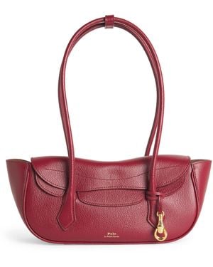 Polo Ralph Lauren Small Leather Polo Blaze Shoulder Bag - Red