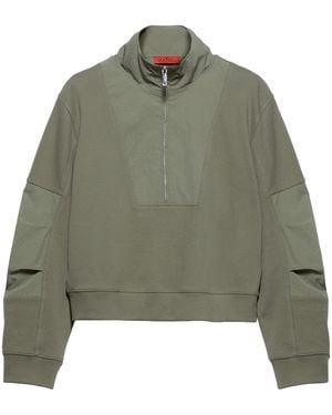 MAX&Co. Cotton Jersey-Blend Half-Zip Sweatshirt - Green