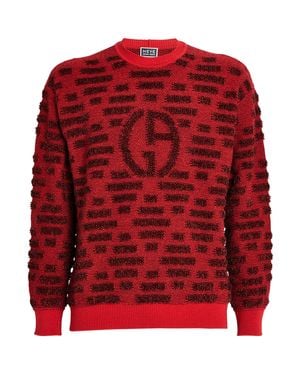 Giorgio Armani Logo-Jacquard Jumper - Red