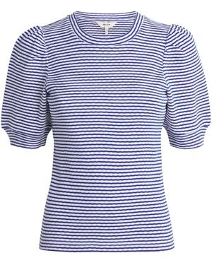 ME+EM Cotton Puff-Sleeve T-Shirt - Blue