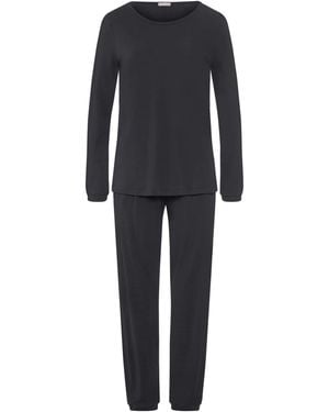 Hanro Cotton Franca Pyjama Set - Black