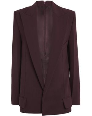 Victoria Beckham Twill Peak-Lapel Blazer - Purple