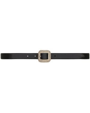 Saint Laurent Calfskin Embellished Belt - White