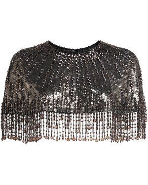 Jenny Packham Sequin Dazzle Dream Cape - Black