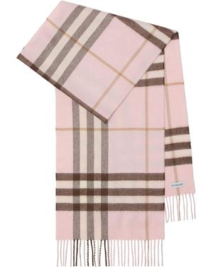 Burberry Cashmere Check Scarf - Pink
