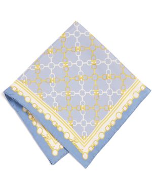 Harrods Silk Chain Print Scarf - Blue