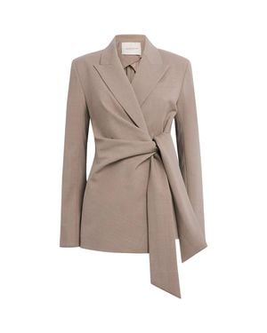Lafayette 148 New York Wool-Blend Side-Tie Blazer - Brown