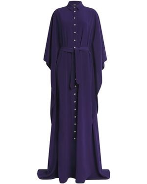 Alexis Mabille Satin Kaftan Maxi Dress - Blue