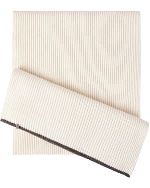Brunello Cucinelli Cashmere Monili-Detail Scarf - Natural