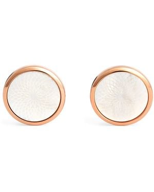 Tateossian Rose-Plated Pearl Cufflinks - Natural