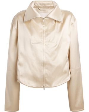 Nanushka Satin Alonza Bomber Jacket - Natural