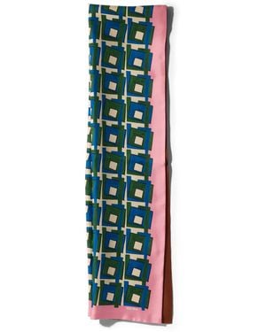 Miu Miu Silk Printed Scarf - Blue