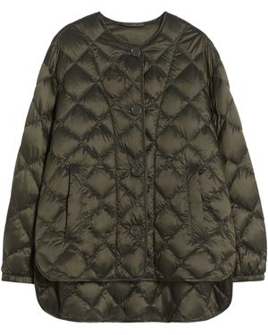 Max Mara Down Diamond-Quilted Jacket - Grey