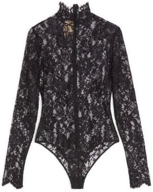 Valentino Lace Floral Bodysuit - Black