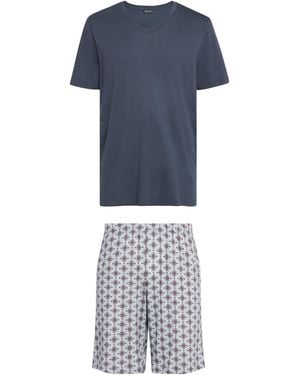 Hanro Cotton Day & Night Pajama Set - Blue