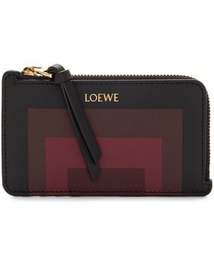 Loewe X Albers Leather Zipped Card Holder - Purple