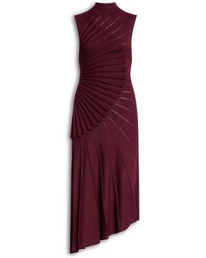 Alaa Mock-Neck Sculpting Wool Dress in Blue | Lyst