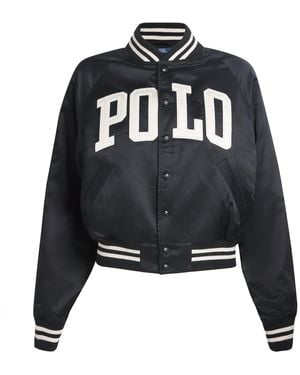 Polo Ralph Lauren Sateen Logo Bomber Jacket - Black