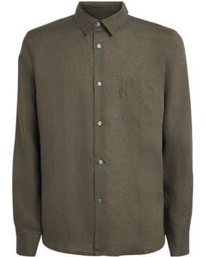 Derek Rose Linen Monaco Shirt - Green