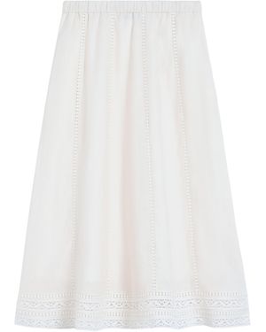 Weekend by Maxmara Linen Midi Skirt - White