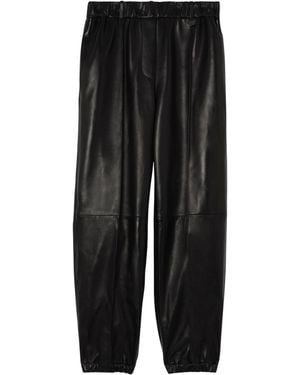 Burberry Leather Tapered Pants - Black