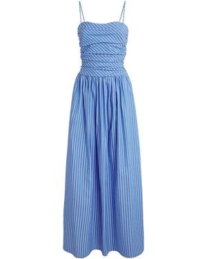 Faithfull the Brand Cotton Stripe Portlligat Maxi Dress - Blue