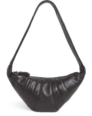 Lemaire Medium Grained Leather Croissant Shoulder Bag - Metallic