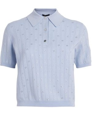 Maje Wool-Blend Polo Jumper - Blue