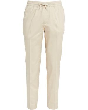Sandro Alpha Cotton Blend Straight Leg Drawstring Trousers - Natural