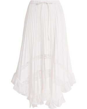 Claudie Pierlot Lace-Insert Midi Skirt - White