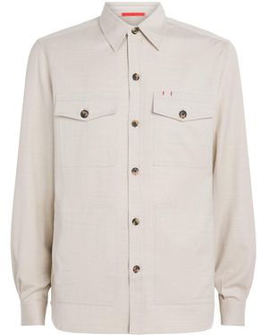Isaia Wool-Blend Overshirt - White
