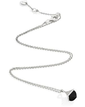 Marli New York Mini, Diamond And Onyx Cleo Rev Pendant Necklace - White