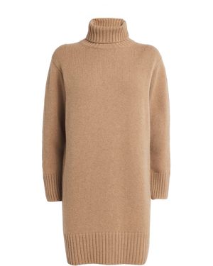 Harrods Cashmere Rollneck Mini Dress - Natural