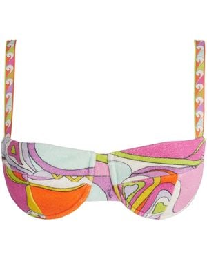 PUCCI Towelling Iride Bikini Top - Pink