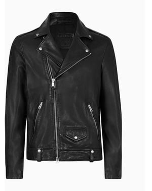 AllSaints Leather Milo Biker Jacket - Black