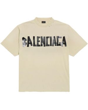 Balenciaga Oversized Tape Logo T-Shirt - White