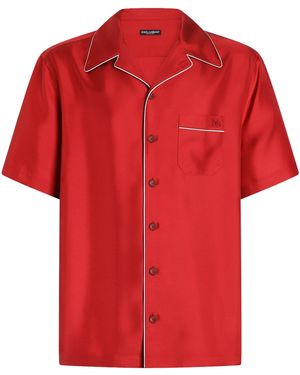 Dolce & Gabbana Silk Hawaiian Shirt - Red