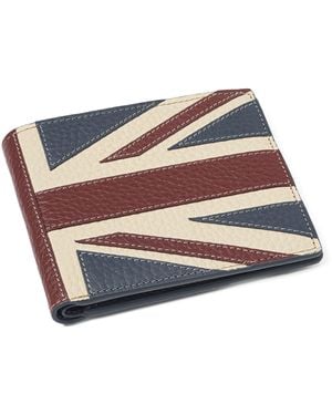 Aspinal of London Leather Union Jack Bifold Wallet - Red