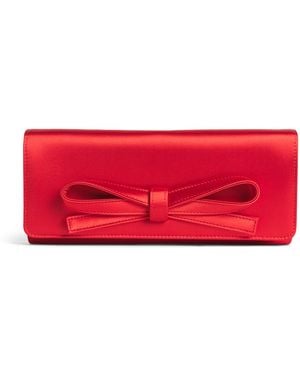 Carolina Herrera Satin Margaret Clutch Bag - Red