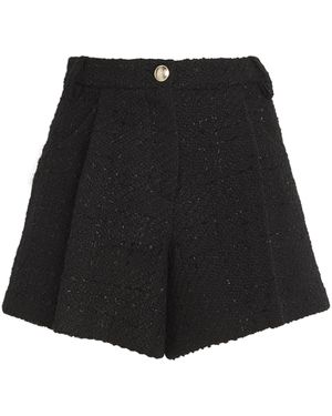 Maje Tweed Tailored Shorts - Black