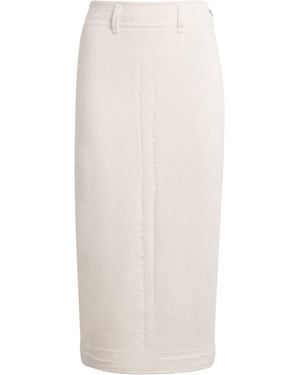 Barrie Cashmere-Cotton Midi Skirt - White
